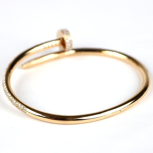 Cartier Juste un Clou Diamond Bracelet Pink Gold Size 17