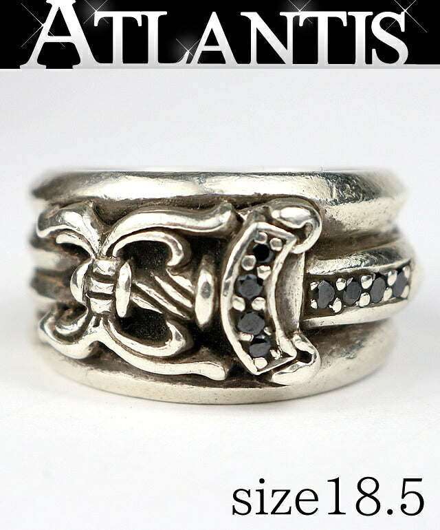 CHROME HEARTS Dagger Black Diamond SV925 Ring Size ONE SIZE