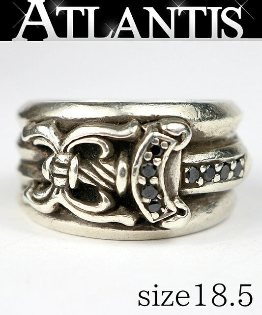 CHROME HEARTS Dagger Black Diamond SV925 Ring Size US 9