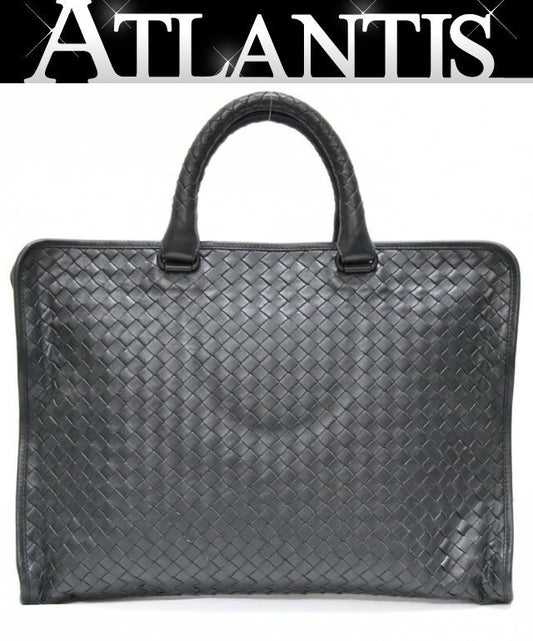 BOTTEGA VENETA Intrecciato Briefcase Gray Size ONE SIZE
