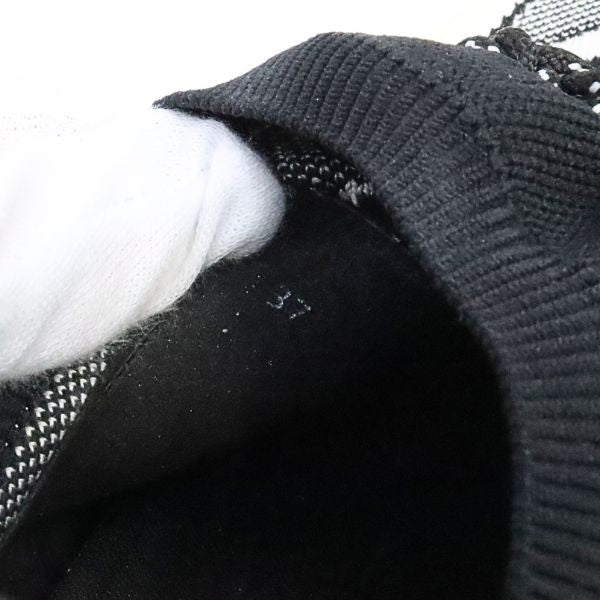 HERMES Addict Knit Sneakers White Black Size 37