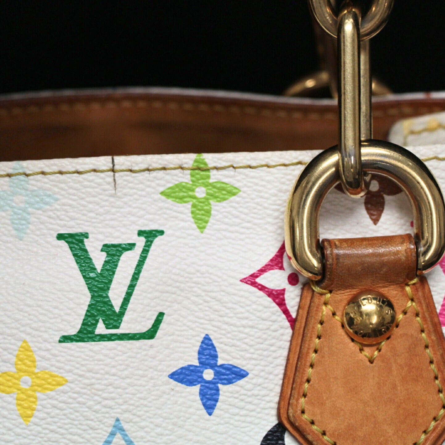 Louis Vuitton Audra Monogram Handbag White Size ONE SIZE
