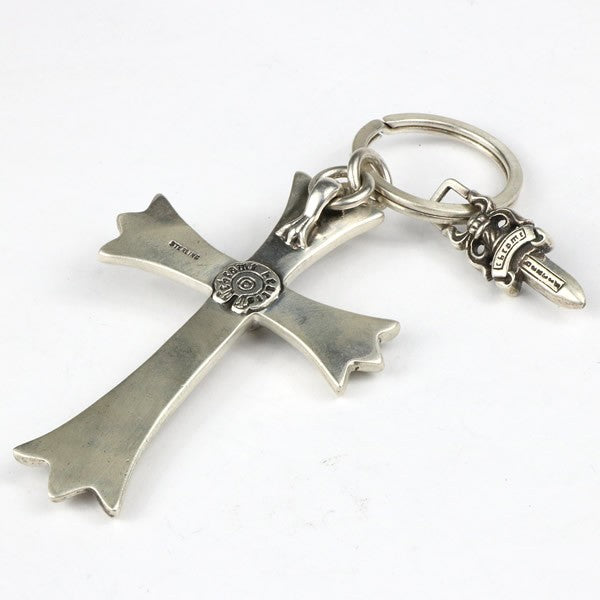 CHROME HEARTS Large Cross Split Keyring Silver Size ONE SIZE