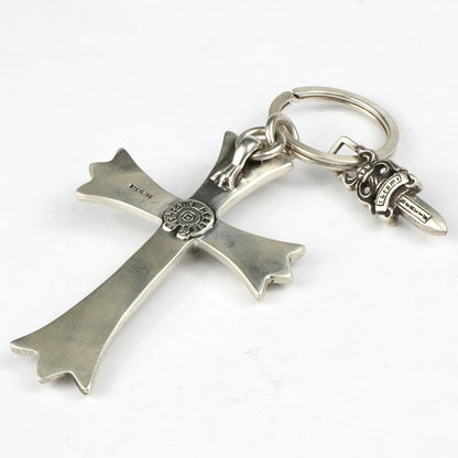 CHROME HEARTS Large Cross Split Keyring Silver Size ONE SIZE