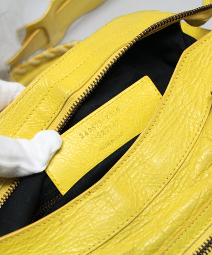 BALENCIAGA The Town 2-Way Leather Bag Yellow Size ONE SIZE
