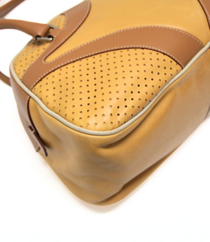 PRADA Light Brown Leather Bowling Bag Size ONE SIZE