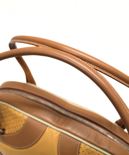 PRADA Light Brown Leather Bowling Bag Size ONE SIZE