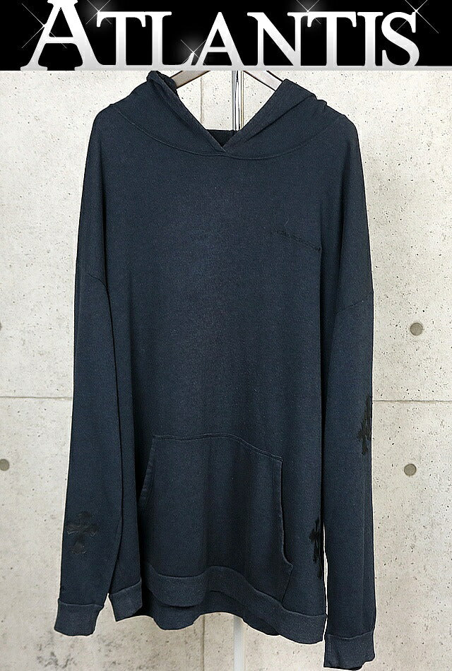 CHROME HEARTS Y NOT Cross Patch Hoodie Black Size XL