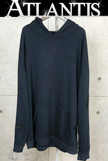 CHROME HEARTS Y NOT Cross Patch Hoodie Black Size XL