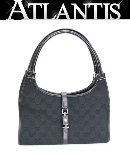 GUCCI Jackie Small GG Canvas Leather Handbag Size ONE SIZE