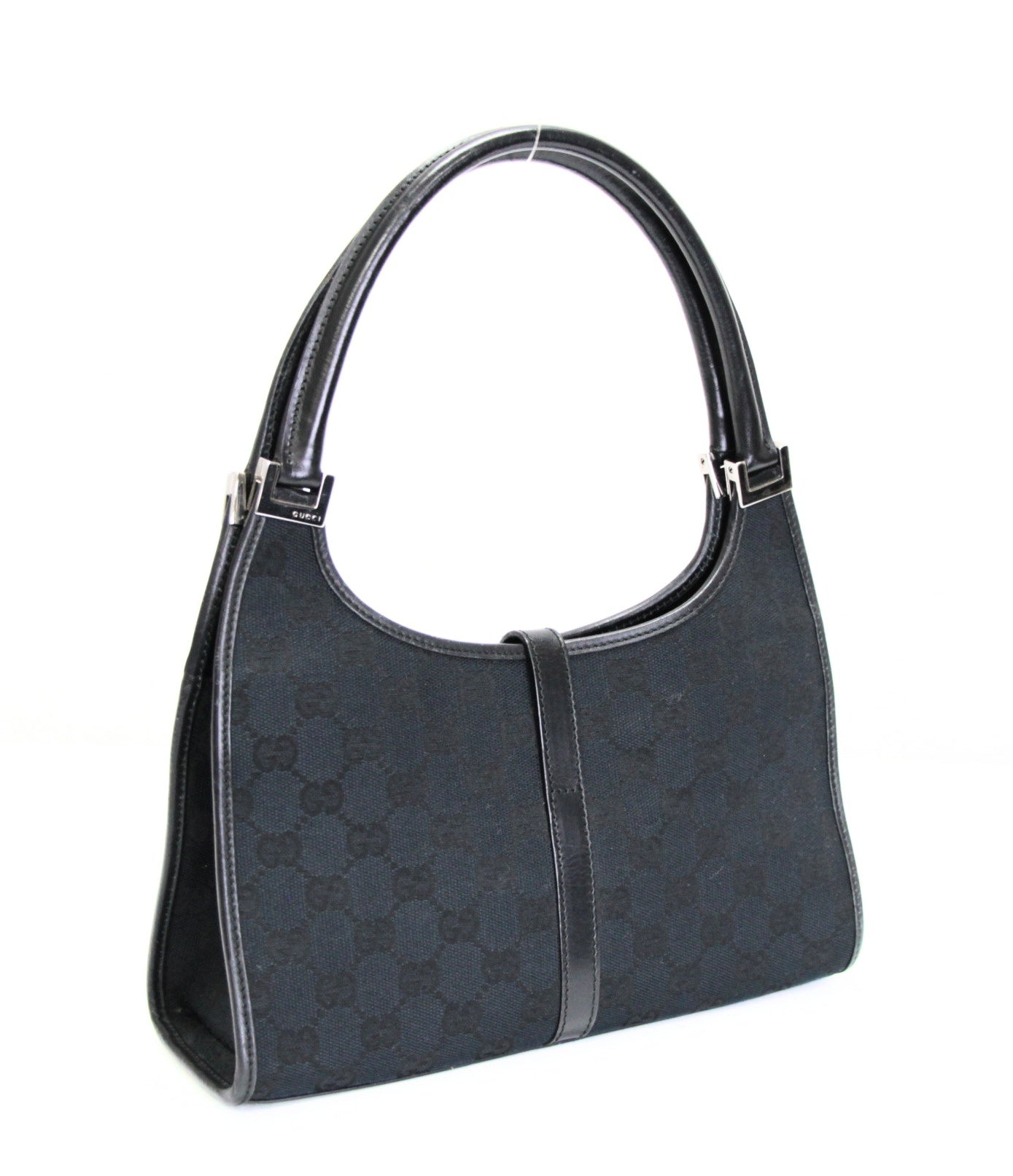 GUCCI Jackie Small GG Canvas Leather Handbag Size ONE SIZE
