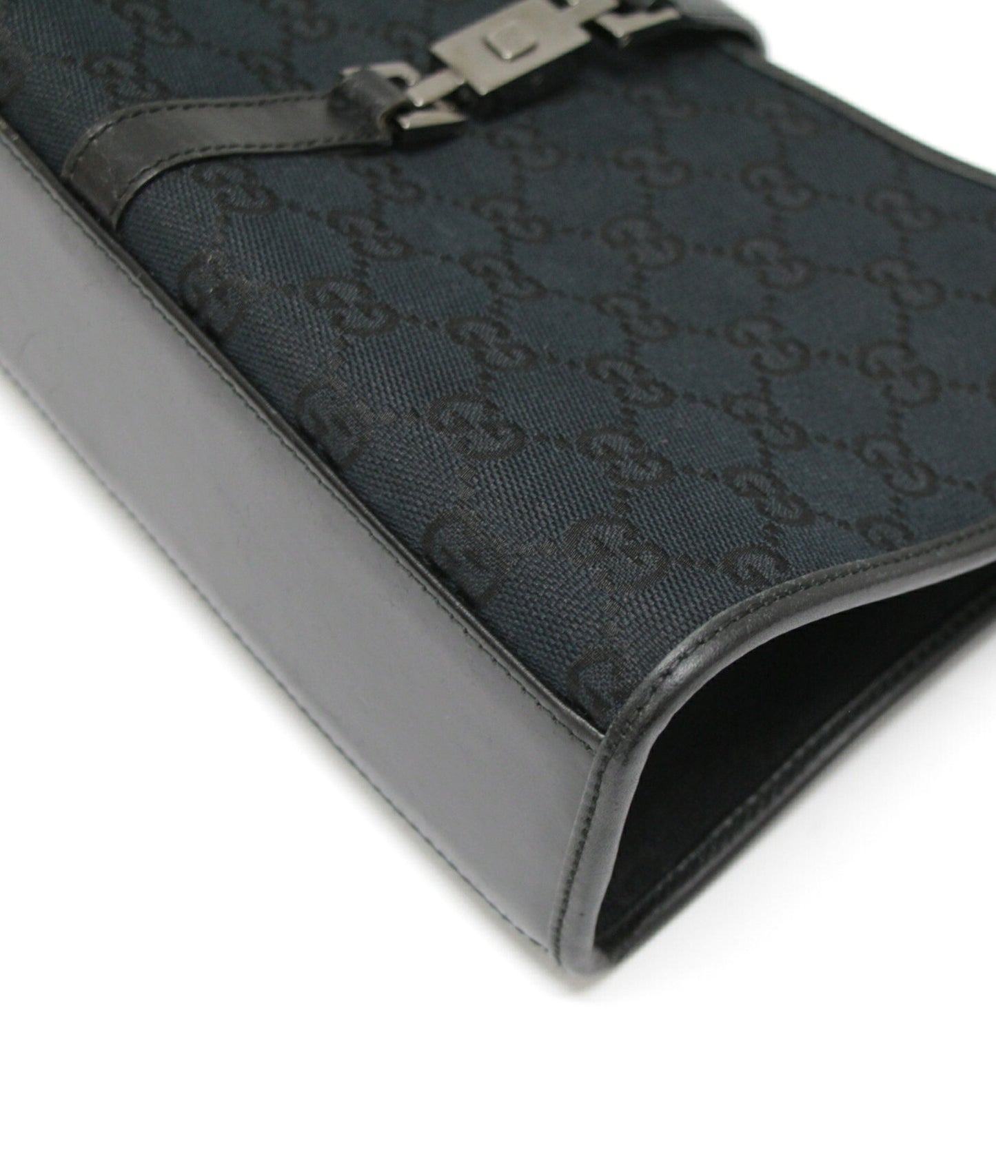 GUCCI Jackie Small GG Canvas Leather Handbag Size ONE SIZE