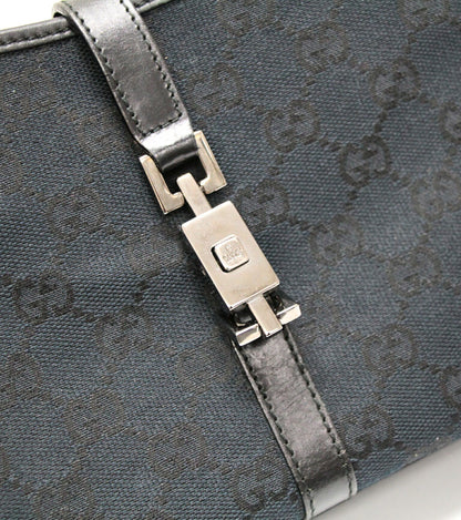 GUCCI Jackie Small GG Canvas Leather Handbag Size ONE SIZE