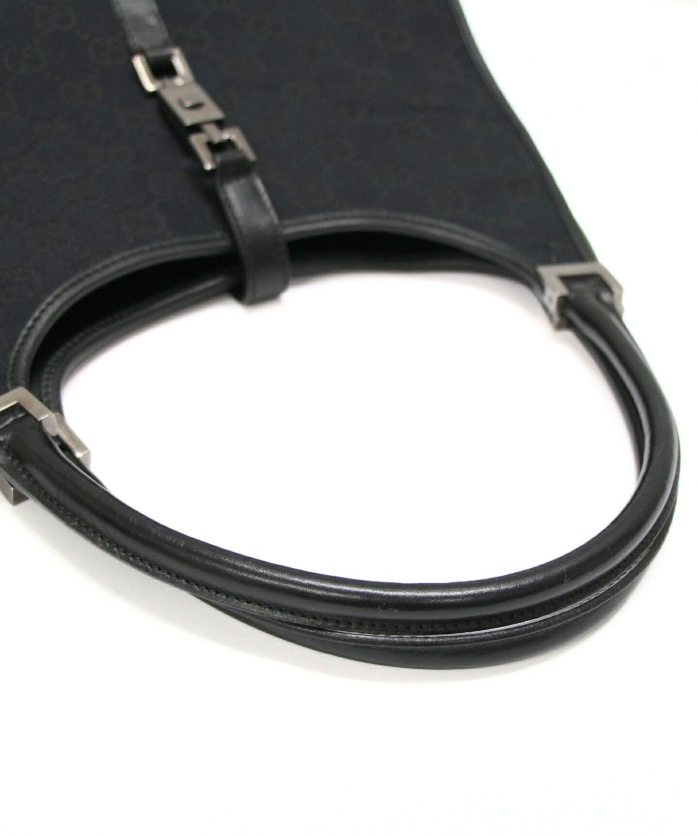 GUCCI Jackie Small GG Canvas Leather Handbag Size ONE SIZE