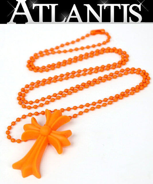 CHROME HEARTS Small CH Cross Necklace Orange Size ONE SIZE