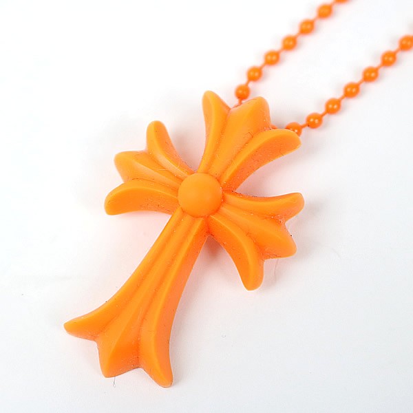 CHROME HEARTS Small CH Cross Necklace Orange Size ONE SIZE