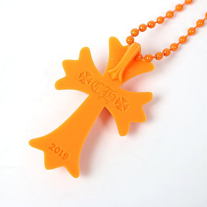 CHROME HEARTS Small CH Cross Necklace Orange Size ONE SIZE