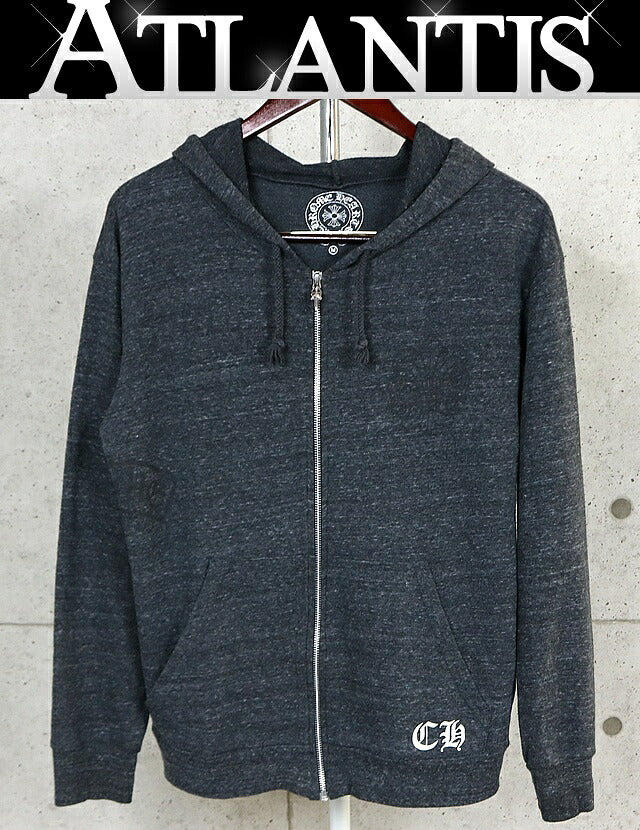 CHROME HEARTS Old BS Fleur Zip Hoodie Gray Size M