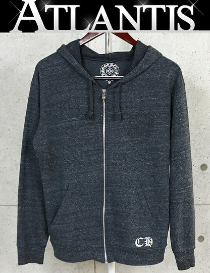 CHROME HEARTS Old BS Fleur Zip Hoodie Gray Size M