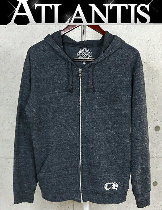 CHROME HEARTS Old BS Fleur Zip Hoodie Gray Size M