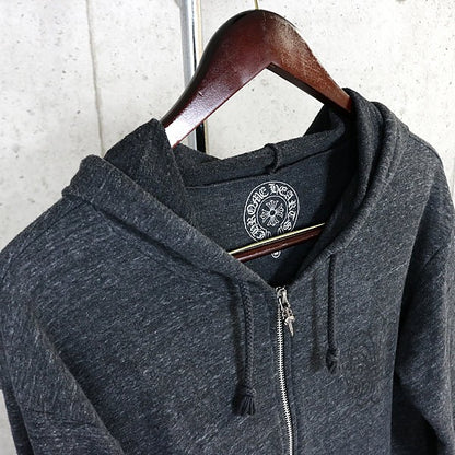 CHROME HEARTS Old BS Fleur Zip Hoodie Gray Size M