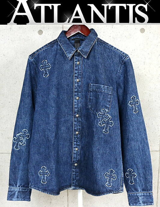 CHROME HEARTS Loose Ends Cross Patch Denim Jacket Size L