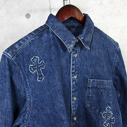 CHROME HEARTS Loose Ends Cross Patch Denim Jacket Size L