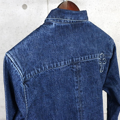 CHROME HEARTS Loose Ends Cross Patch Denim Jacket Size L
