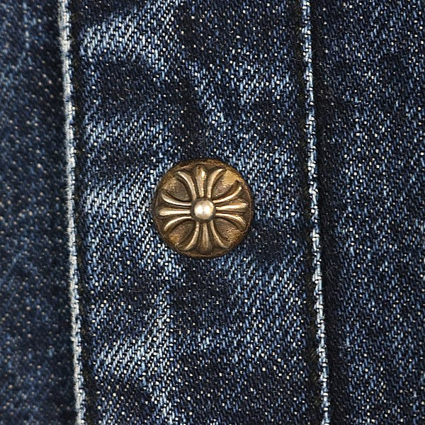 CHROME HEARTS Loose Ends Cross Patch Denim Jacket Size L