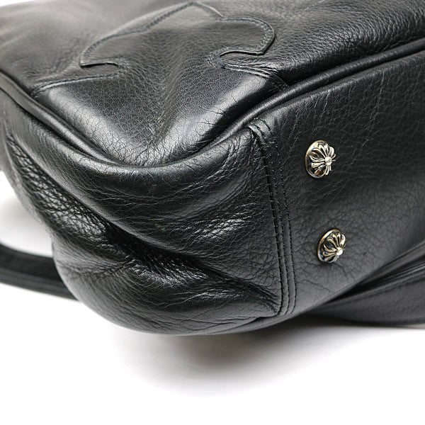 CHROME HEARTS Fleur Knee 2-Way Leather Briefcase Black