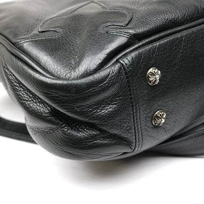 CHROME HEARTS Fleur Knee 2-Way Leather Briefcase Black