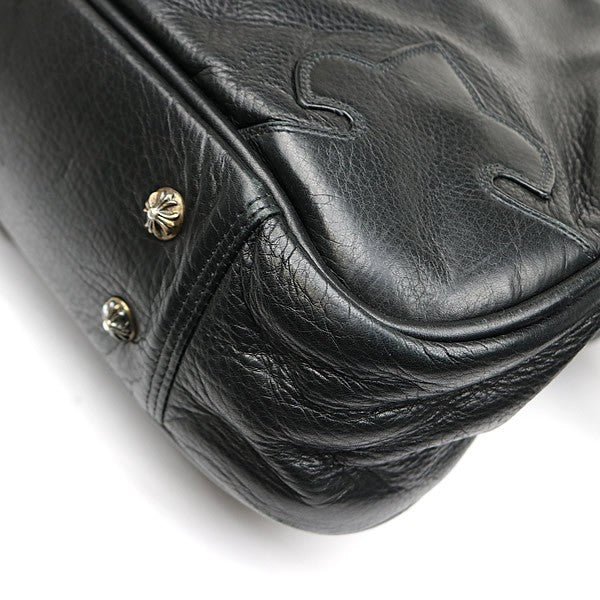 CHROME HEARTS Fleur Knee 2-Way Leather Briefcase Black