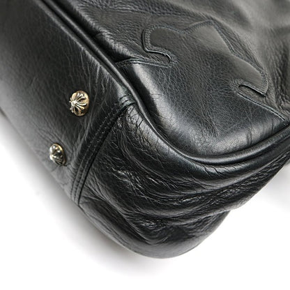 CHROME HEARTS Fleur Knee 2-Way Leather Briefcase Black