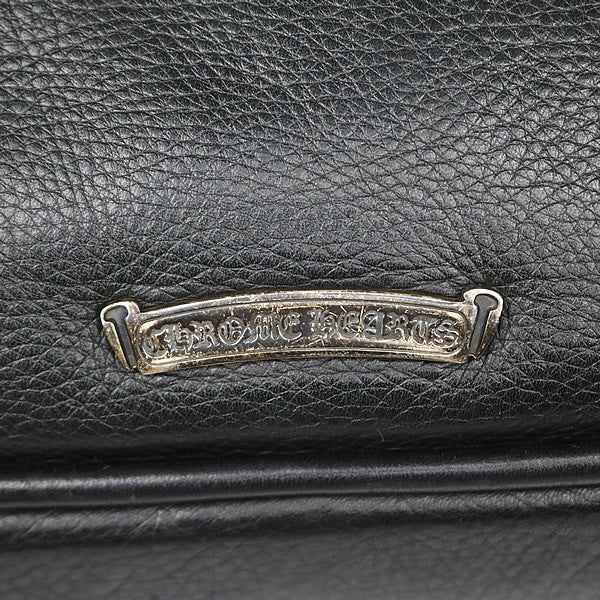 CHROME HEARTS Fleur Knee 2-Way Leather Briefcase Black