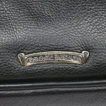 CHROME HEARTS Fleur Knee 2-Way Leather Briefcase Black
