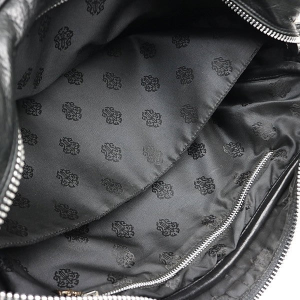CHROME HEARTS Fleur Knee 2-Way Leather Briefcase Black