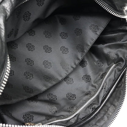CHROME HEARTS Fleur Knee 2-Way Leather Briefcase Black