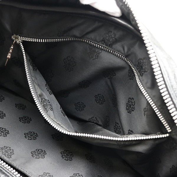 CHROME HEARTS Fleur Knee 2-Way Leather Briefcase Black