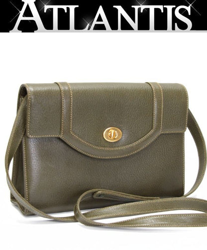 GUCCI Vintage Turn-lock Leather Shoulder Bag Size ONE SIZE