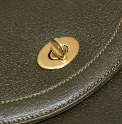 GUCCI Vintage Turn-lock Leather Shoulder Bag Size ONE SIZE