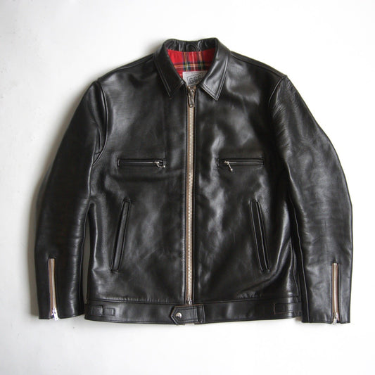 666 triple six 42 Horsehide Single Rider's Jacket Black Size 42