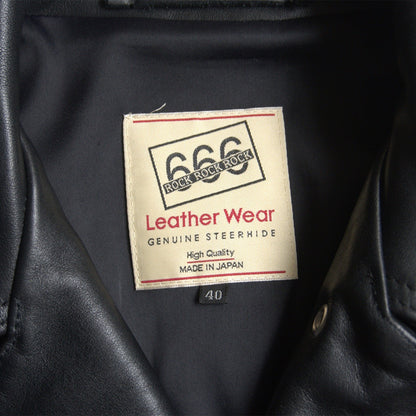666 triple six Steerhide UK Double Rider Riders Jacket Size 40