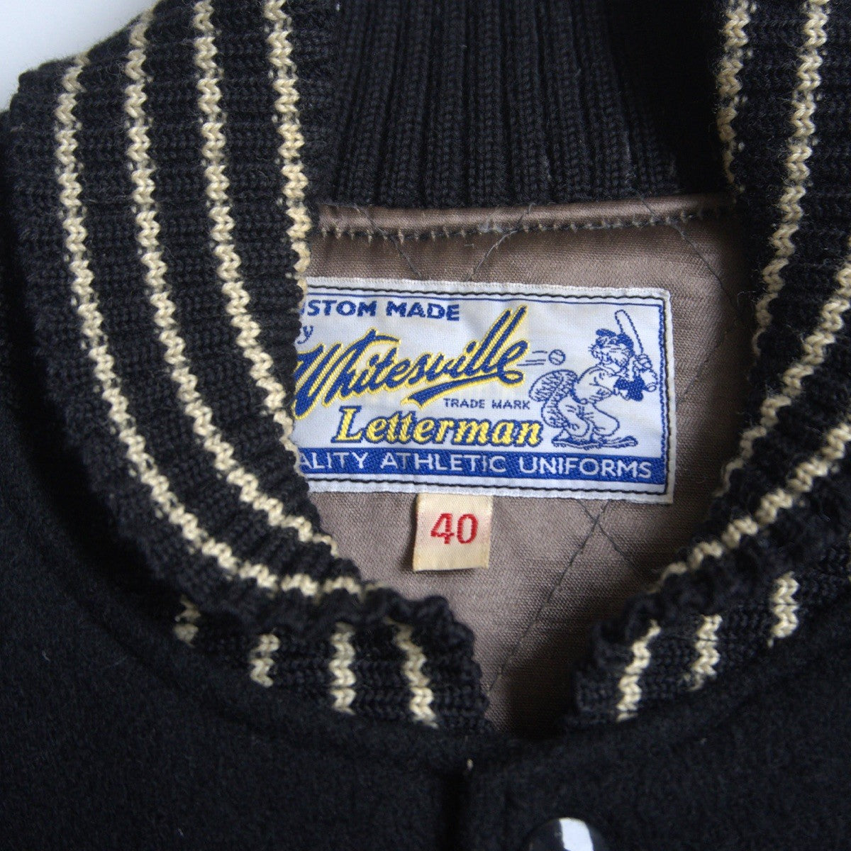 Whitesville Embellished Leather Varsity Jacket Size 40