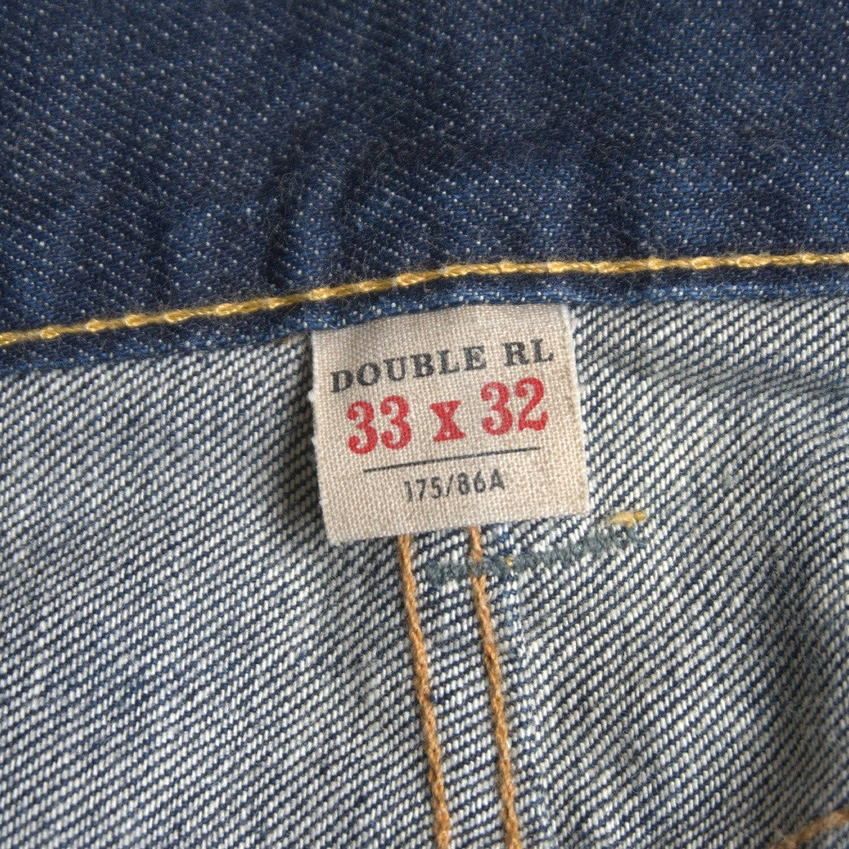 RRL Low-Straight Jeans Vintage Wash Made in USA Size 33×32