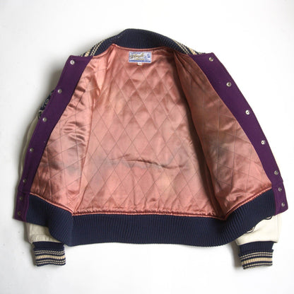 Whitesville Embellished leather-sleeved varsity Size 38