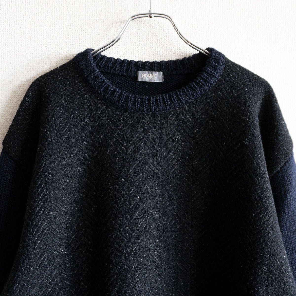 Comme des Garcons 80S colorblock knit Sweater Blue Size L