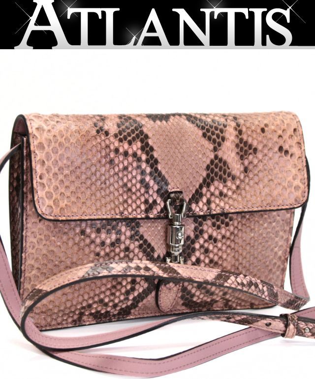 GUCCI New Jackie Python 2WAY Shoulder Bag Pink Size ONE SIZE