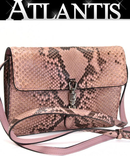 GUCCI New Jackie Python 2WAY Shoulder Bag Pink Size ONE SIZE