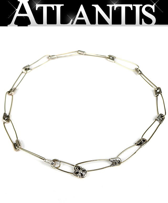 CHROME HEARTS Safety Pin Silver 16" Necklace Size ONE SIZE