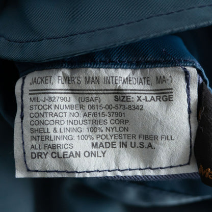 ALPHA INDUSTRIES 90s MA-1 Nylon Flight Jacket USA Size XL